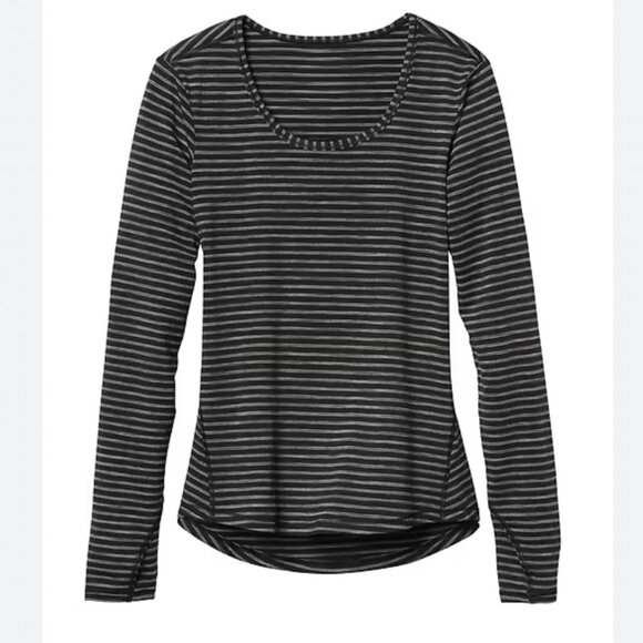 ATHLETA Heather Stripe Chi Top - Picture 1 of 9
